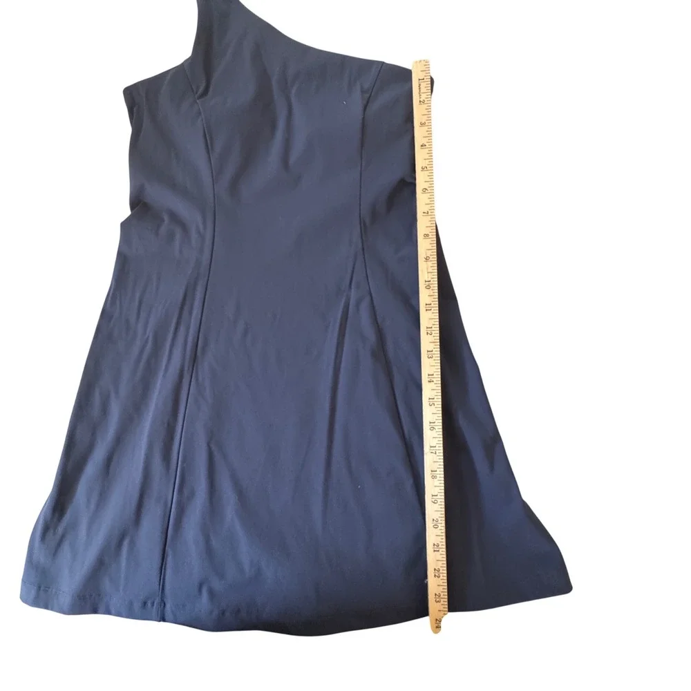 Outdoor Voices One Shoulder Dress Navy Blue Nylon Spandex Mini Sporty Small S